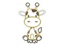 Stickdatei - Dschungeltiere Appli Giraffe sitzend